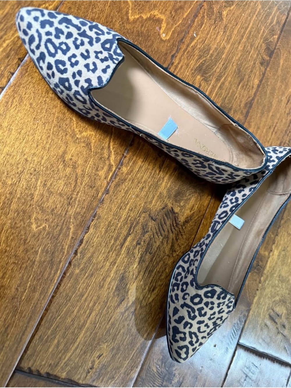 Merona Leopard Print Pointed Toe Flats in Beige and Black
